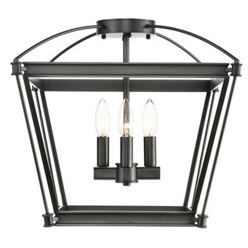 Manor 4 Light 16.63 inch Urban Bronze Semi-Flush Mount Ceiling Light
