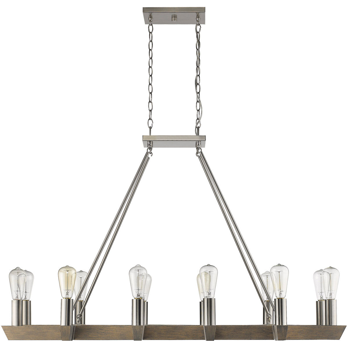Finnick 12 Light 48 inch Satin Nickel Chandelier Ceiling Light