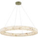 Alabaster Rocks Collection - Medley Family LED 42 inch Brushed Brass Pendant Ceiling Light in 42" D x 42" W x 3.5" H, EVOLV