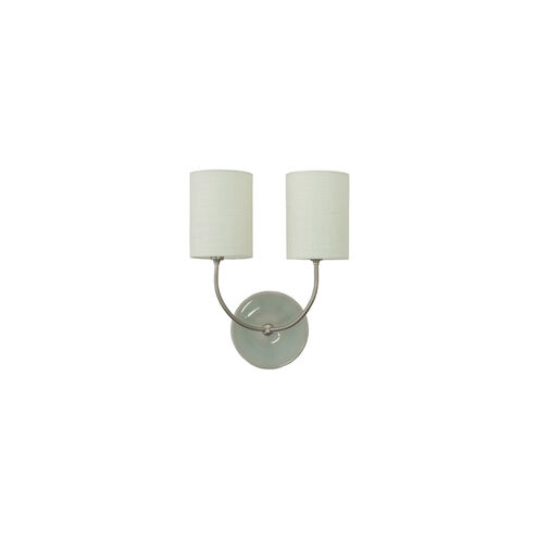 Scatchard 2 Light 13 inch Gray Gloss and Satin Nickel Wall Lamp Wall Light