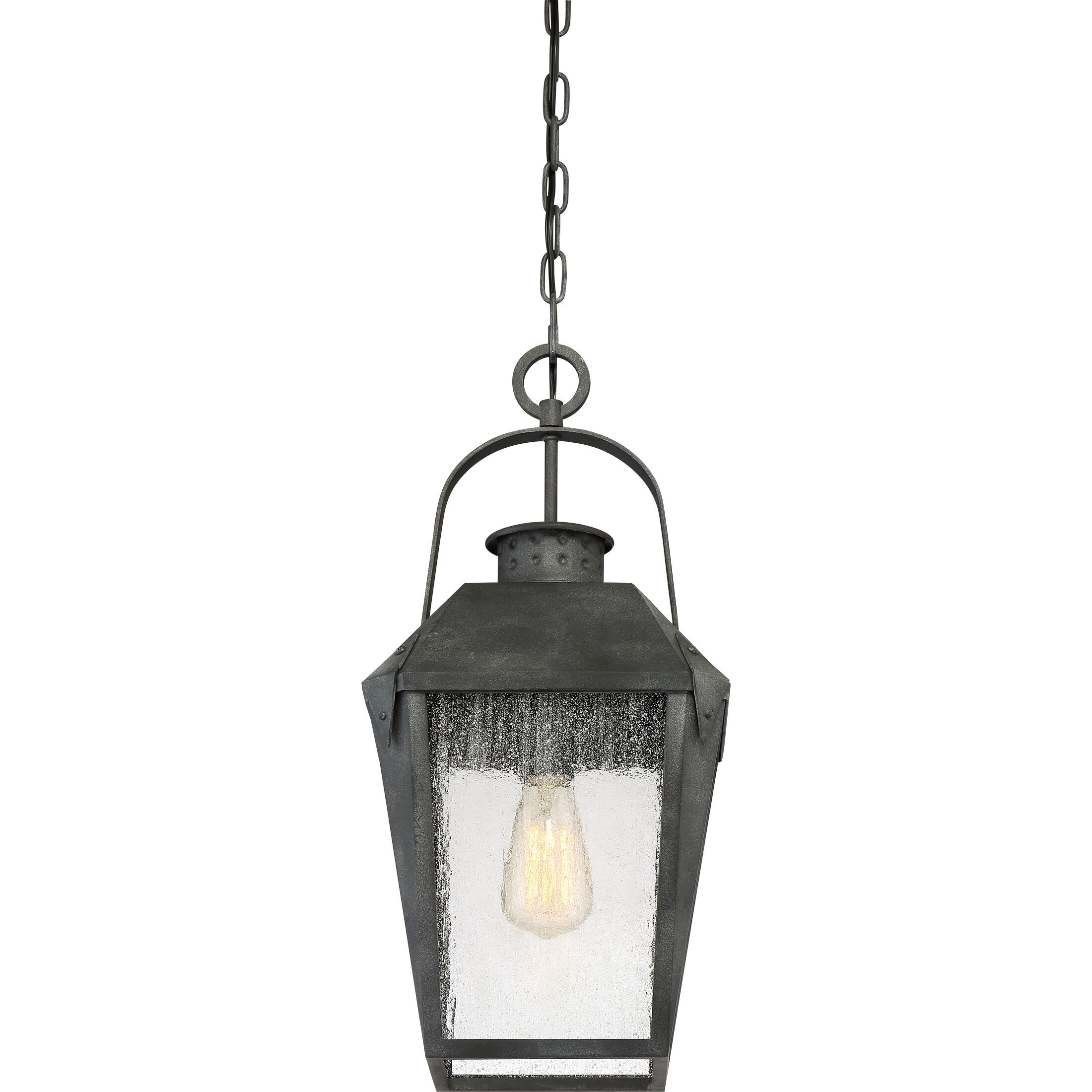 Carriage 1 Light 10 inch Mottled Black Mini Pendant Ceiling Light, Small