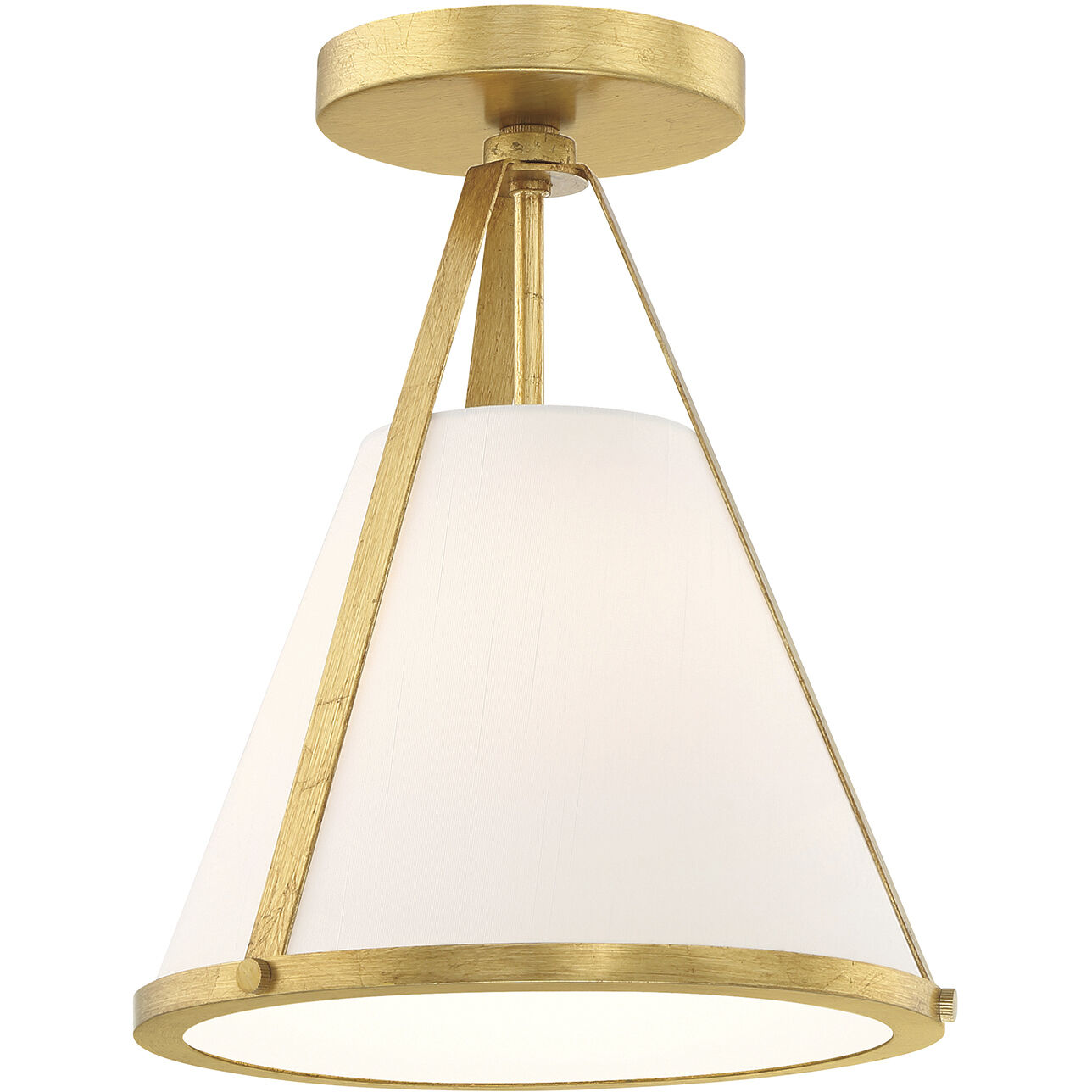 Fulton 1 Light 9.25 inch Antique Gold Semi Flush Ceiling Light