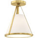 Fulton 1 Light 9.25 inch Antique Gold Semi Flush Ceiling Light
