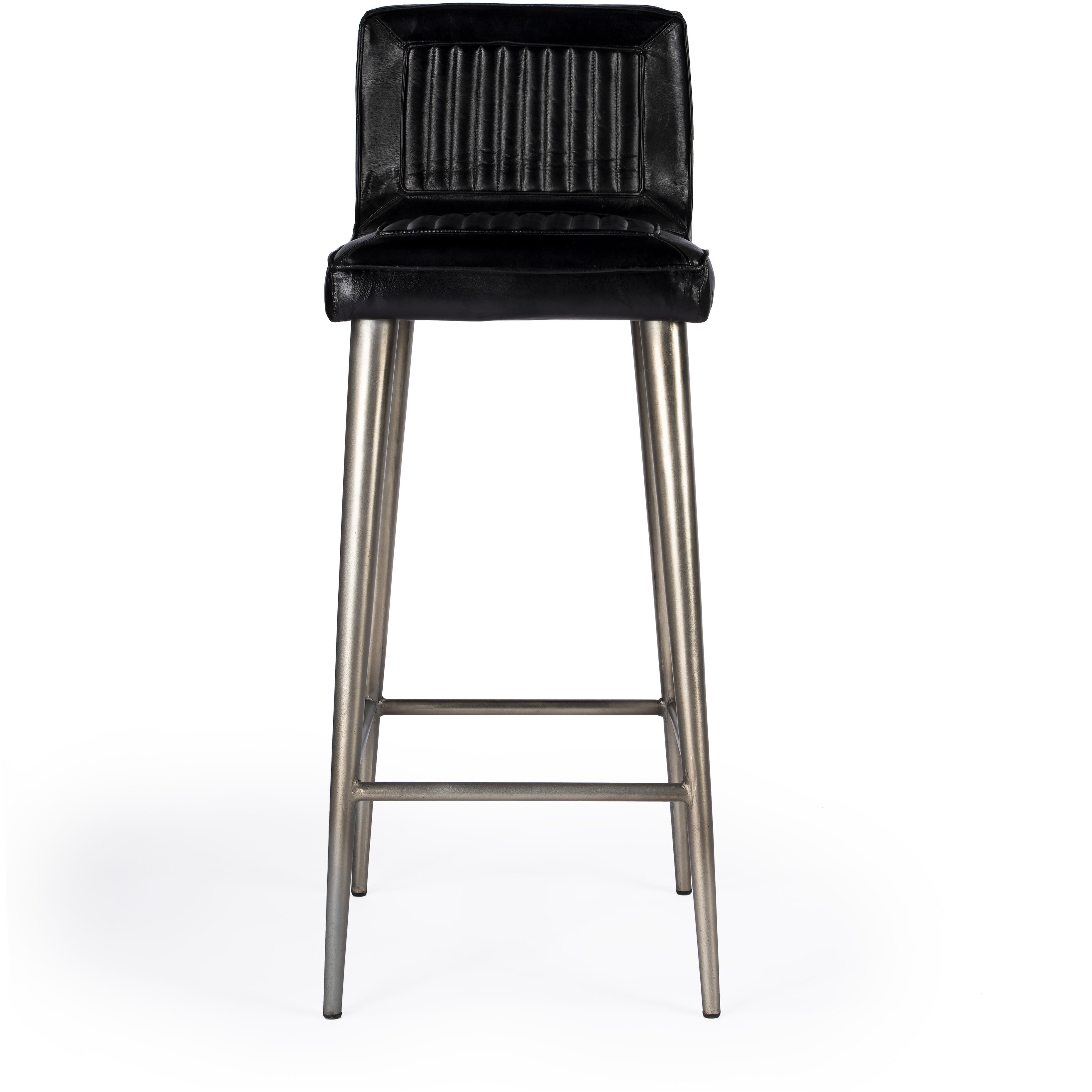 Maxwell Leather 32" Bar Stool in Black