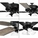AirPro 52 inch Matte Black with Black/Rustic Charcoal Blades Ceiling Fan