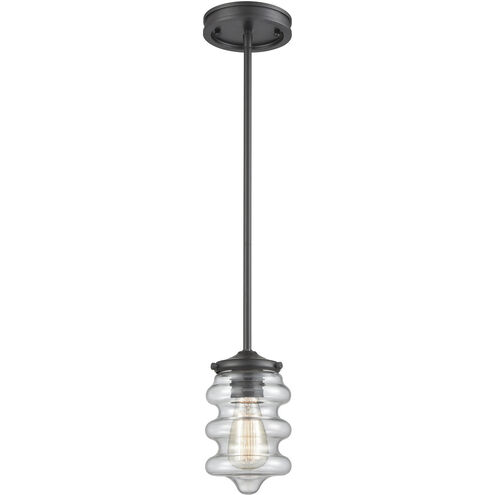 Synchronis 1 Light 5 inch Oil Rubbed Bronze with Clear Mini Pendant Ceiling Light