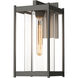 Cela 1 Light 16.3 inch Coastal Natural Iron Outdoor Sconce in Clear, Large