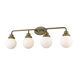 Portsmith 4 Light 36 inch Raw Brass Vanity Light Wall Light