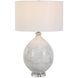 Clary 26.5 inch 150 watt White And Gray with Crystal and Antique Brass Table Lamp Portable Light