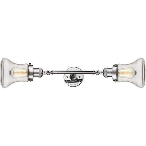 Franklin Restoration Bellmont 2 Light 6 inch Polished Chrome Bath Vanity Light Wall Light in Clear Glass, Franklin Restoration