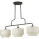 Manorwood 3 Light 48 inch English Bronze Linear Chandelier Ceiling Light, Extra Large