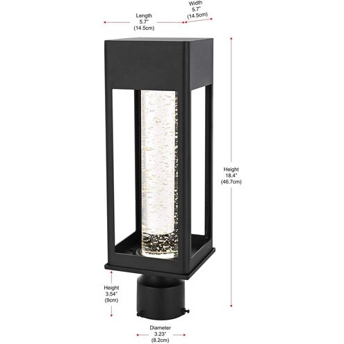 Amaris 1 Light 18 inch Black Outdoor Post Light