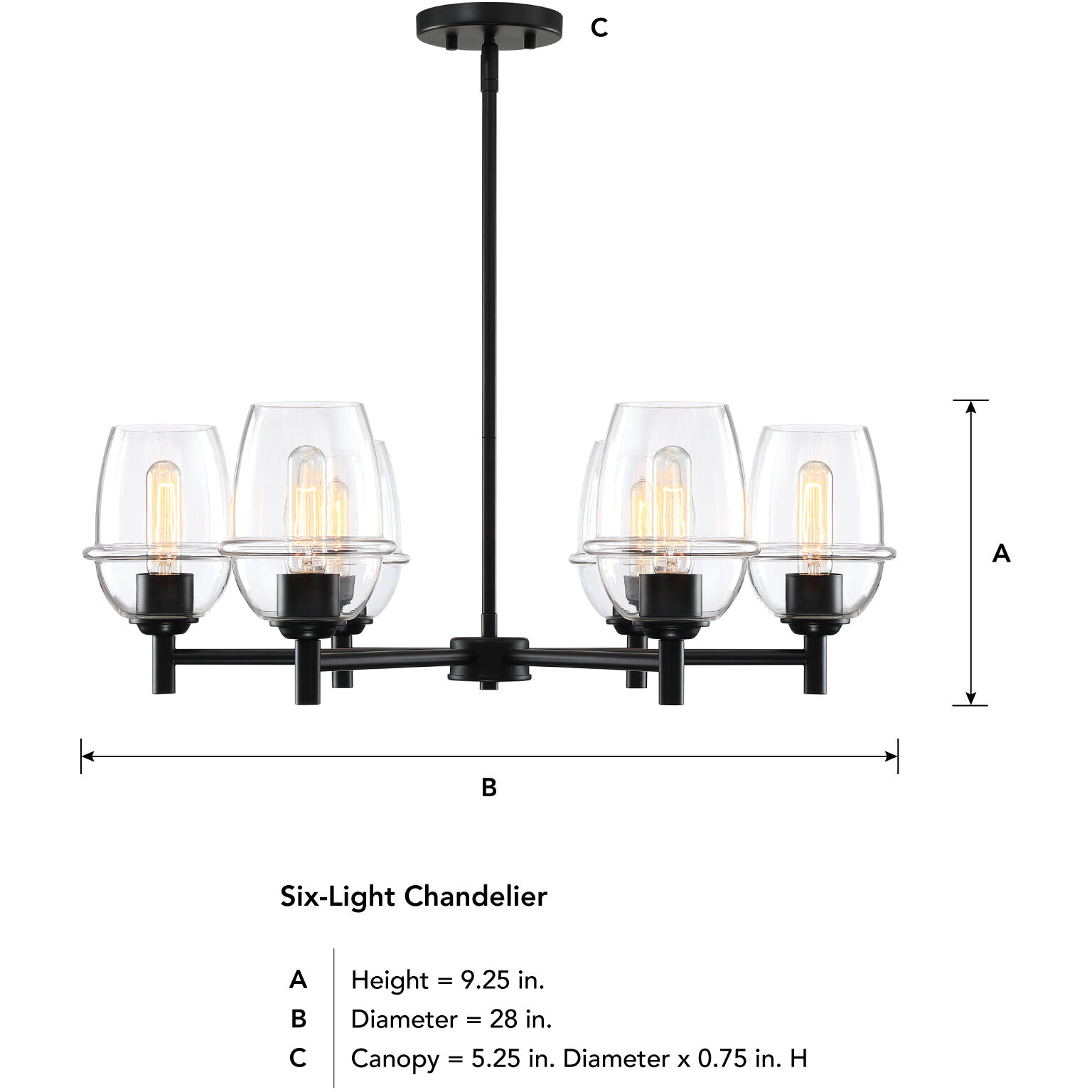 Summer Jazz 6 Light 28 inch Matte Black Chandelier Ceiling Light