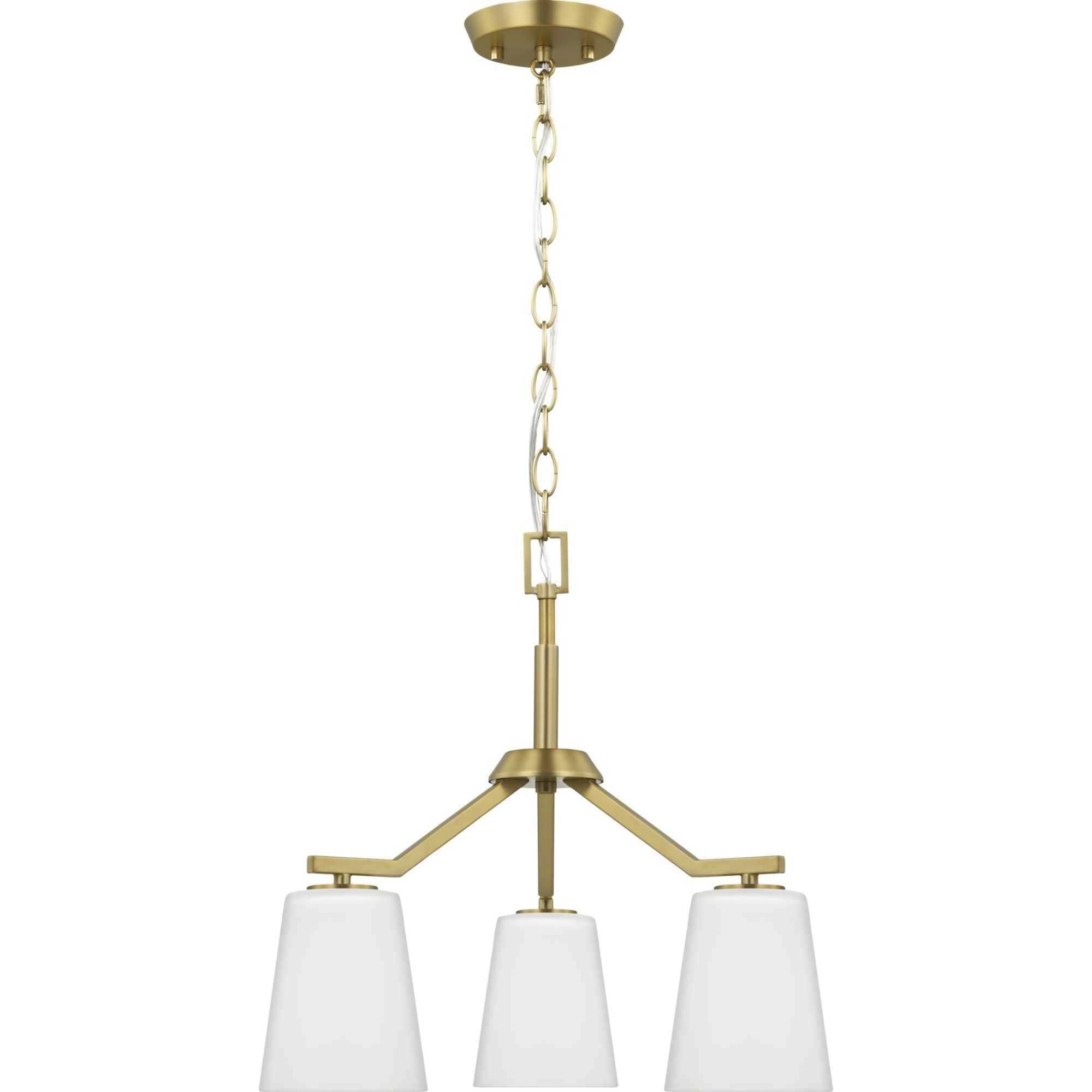 Vertex 3 Light 18 inch Brushed Gold Convertible Chandelier Ceiling Light