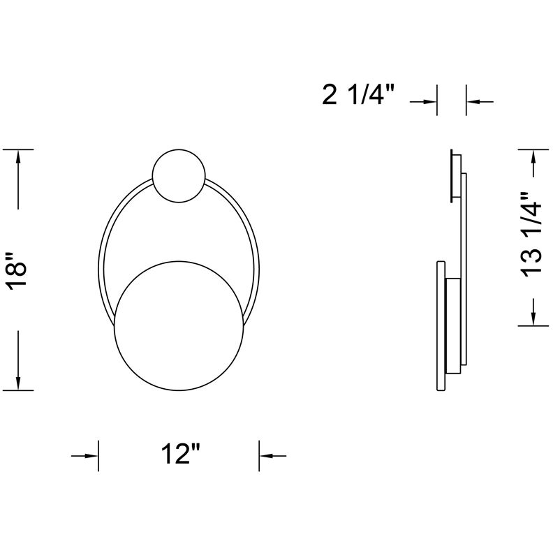 Spilla LED 12 inch Brushed Champagne Gold ADA Wall Sconce Wall Light