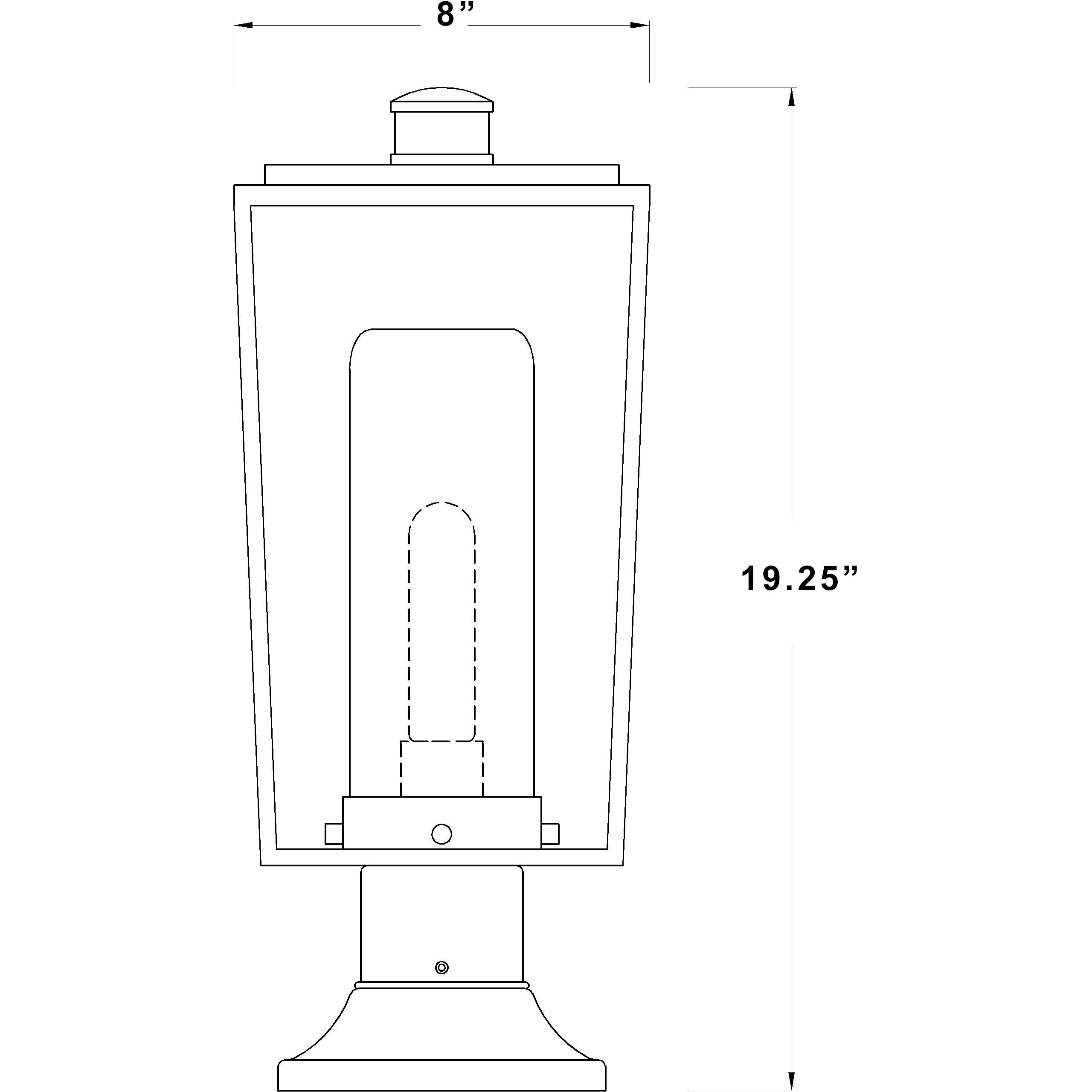 Sheridan 1 Light 19.5 inch Black Outdoor Pier Mounted Fixture