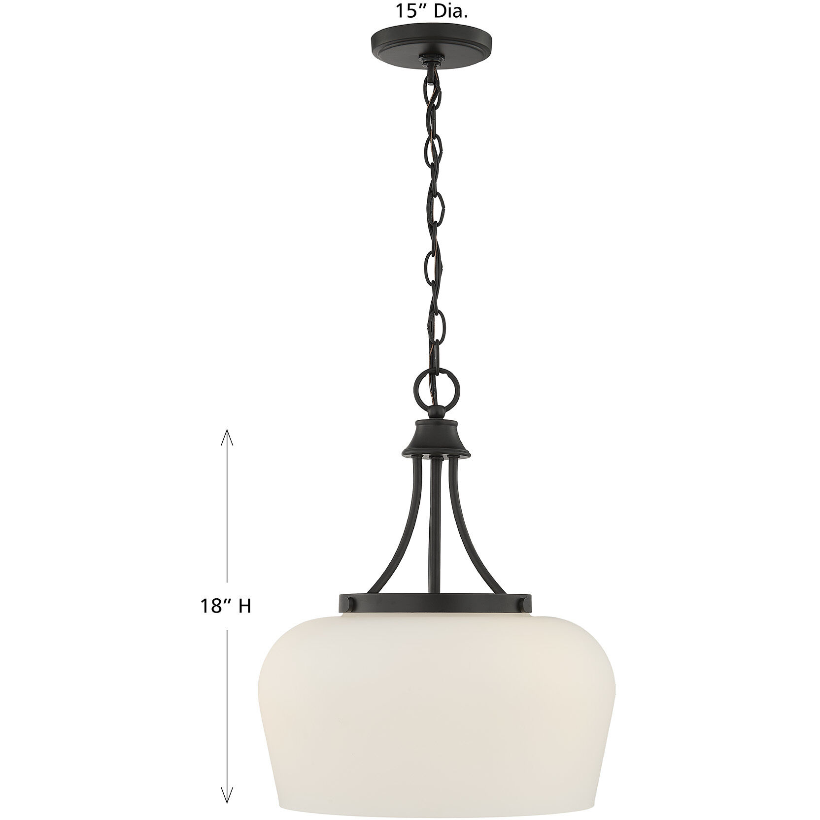 Octave 3 Light 15 inch Matte Black Pendant Ceiling Light, Essentials