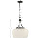 Octave 3 Light 15 inch Matte Black Pendant Ceiling Light, Essentials