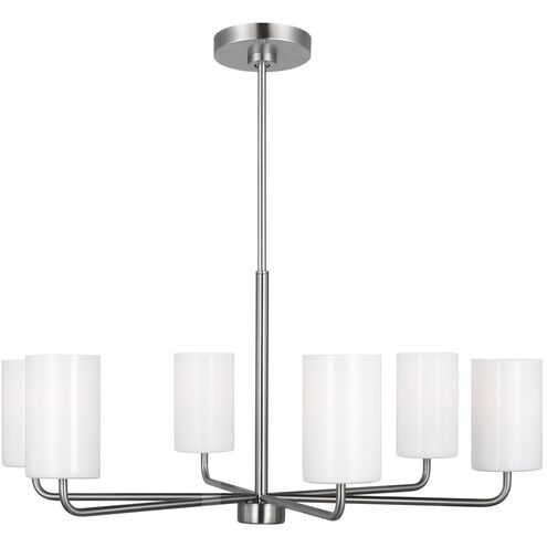 Rhett 6 Light 32 inch Brushed Steel Chandelier Ceiling Light