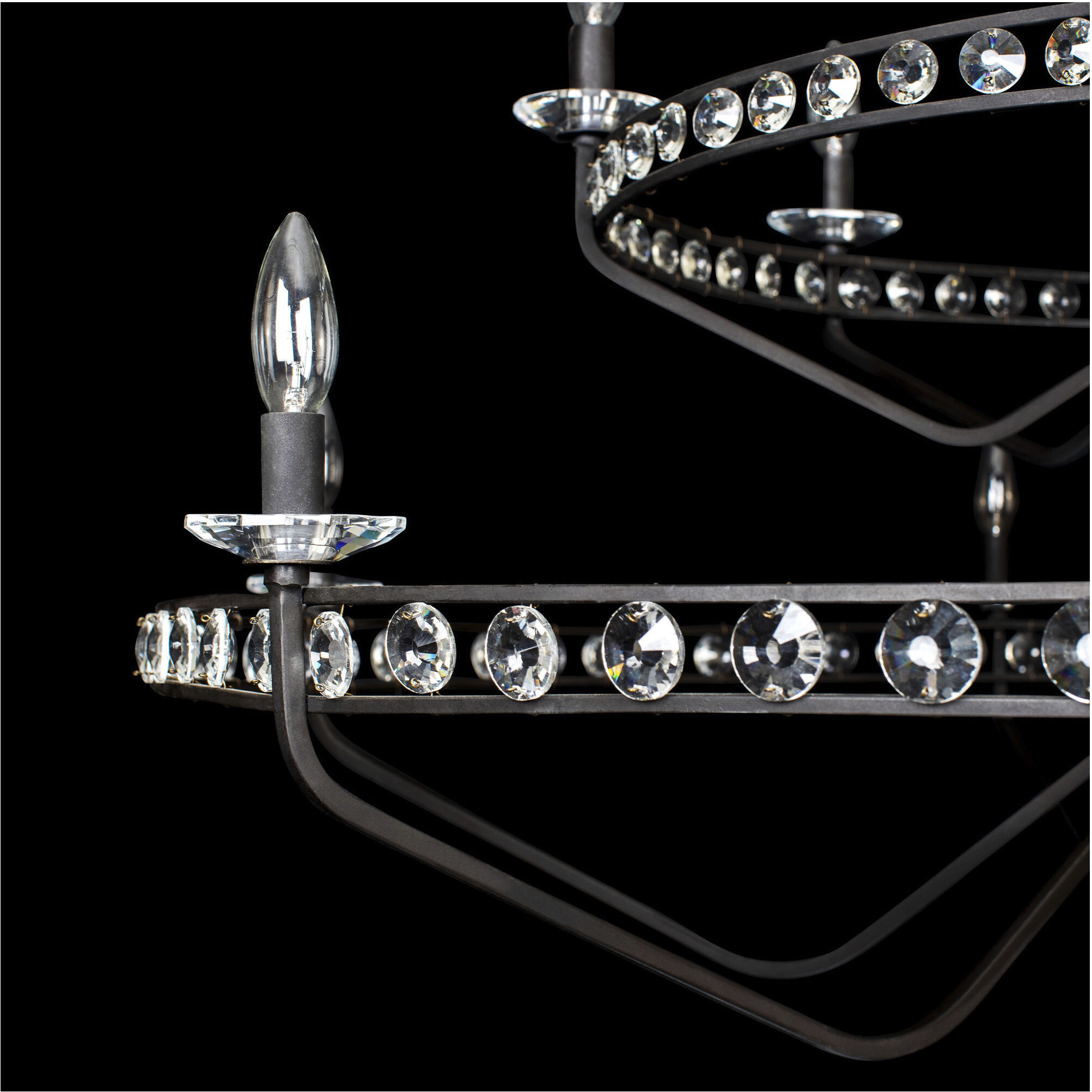 Monroe 15 Light 48 inch Carbon Black Chandelier Ceiling Light