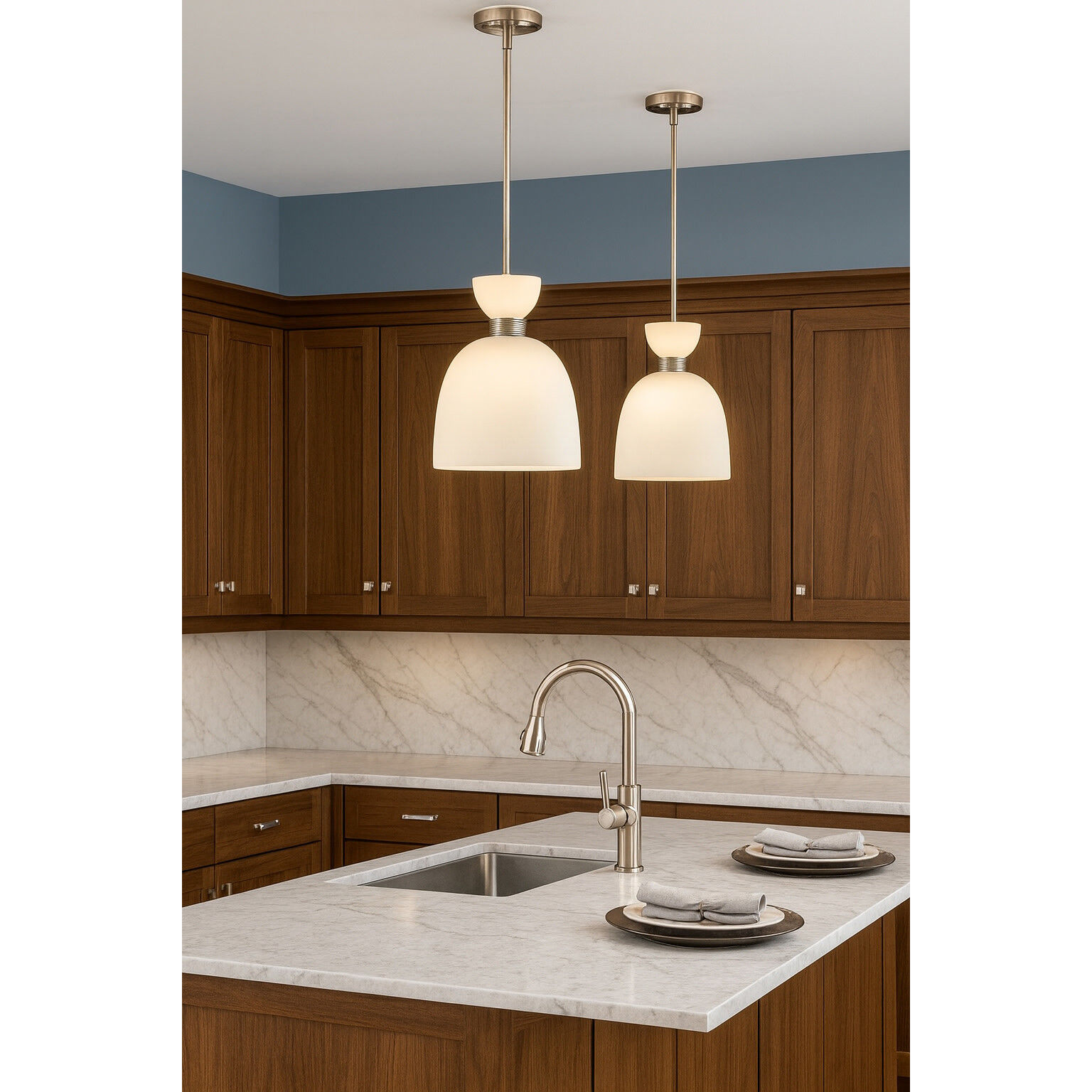 Lisa McDennon Tallulah 3 Light 14 inch Polished Nickel Pendant Ceiling Light