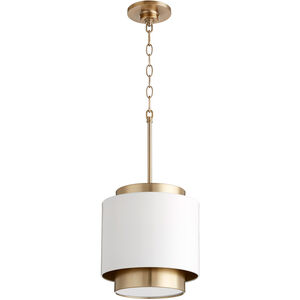 Fort Worth 1 Light 11 inch Studio White and Aged Brass Mini Pendant Ceiling Light