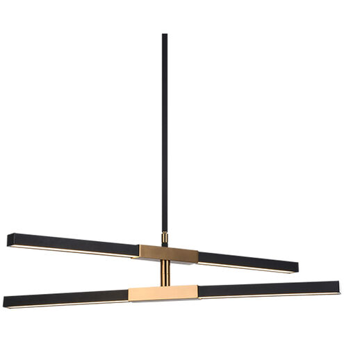 Lineare LED 2 inch Matte Black and Aged Gold Brass Pendant Ceiling Light