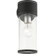 Atlantic 1 Light 4.5 inch Textured Black with Antique Silver Finish Accents Outdoor Medium Wall Lantern Wall Light