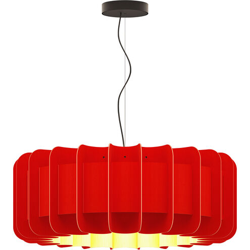 Clarissa 1 Light 29 inch Black/Red Pendant Ceiling Light 