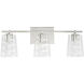 Burke 3 Light 24 inch Polished Nickel Vanity Light Wall Light