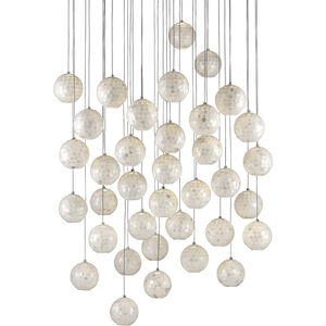 Finhorn 36 Light 33 inch Painted Silver/Pearl Multi-Drop Pendant Ceiling Light
