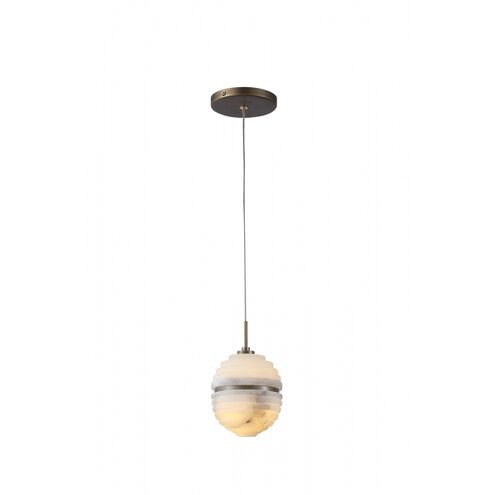 Sedona 1 Light 5 inch Alabster and Aged Brass Pendant Ceiling Light