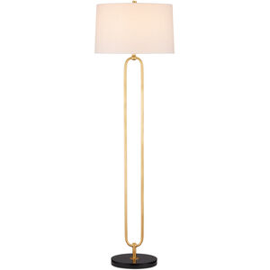 Glossary 66.5 inch 150 watt Contemporary Gold Leaf/Natural Floor Lamp Portable Light
