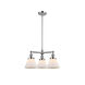 Franklin Restoration Large Cone 3 Light 22 inch Polished Chrome Chandelier Ceiling Light in Matte White Glass, Franklin Restoration