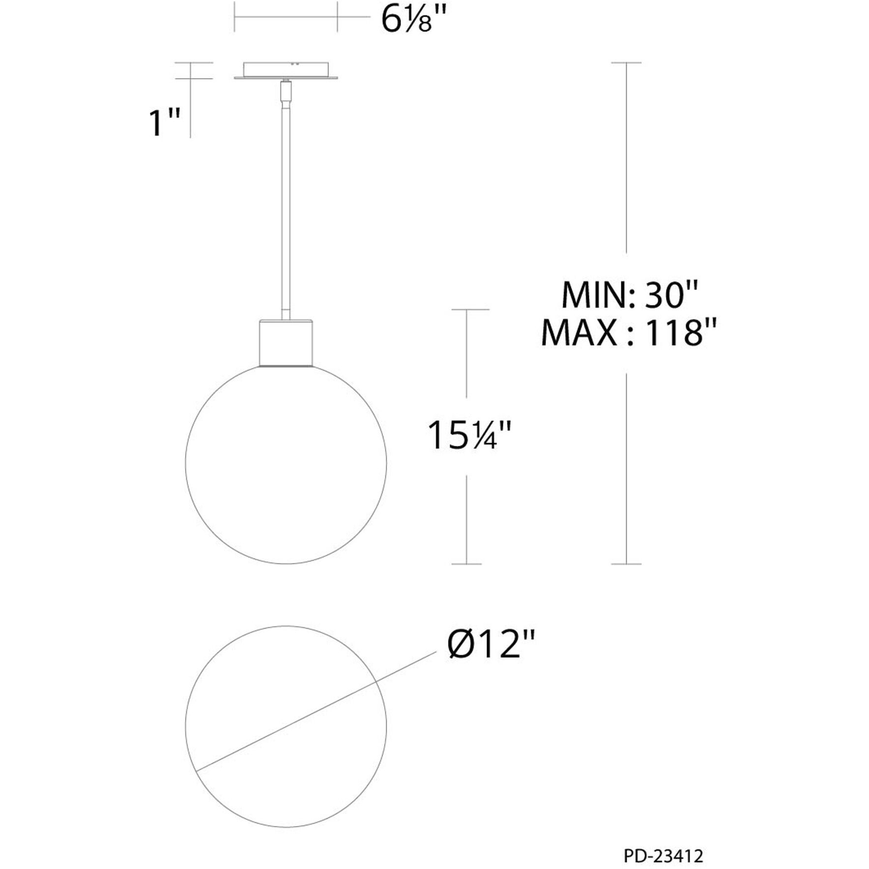 Gaze LED 12 inch Black Pendant Ceiling Light in 2700K, dweLED