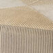 Pinstriped 18 inch Black & Cream Hide Ottoman