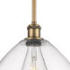 Ballston Dome 1 Light 16 inch Brushed Brass Pendant Ceiling Light in Clear Glass