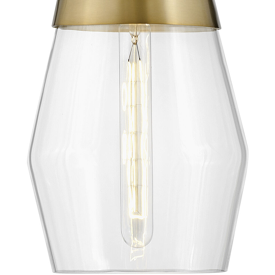 Livie LED 8 inch Lacquered Brass Pendant Ceiling Light, Semi-Flush Mount