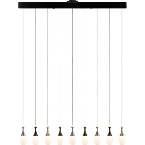 La Botella 9 Light 5 inch Deep Taupe / Brushed Aluminum Multi Pendant Ceiling Light