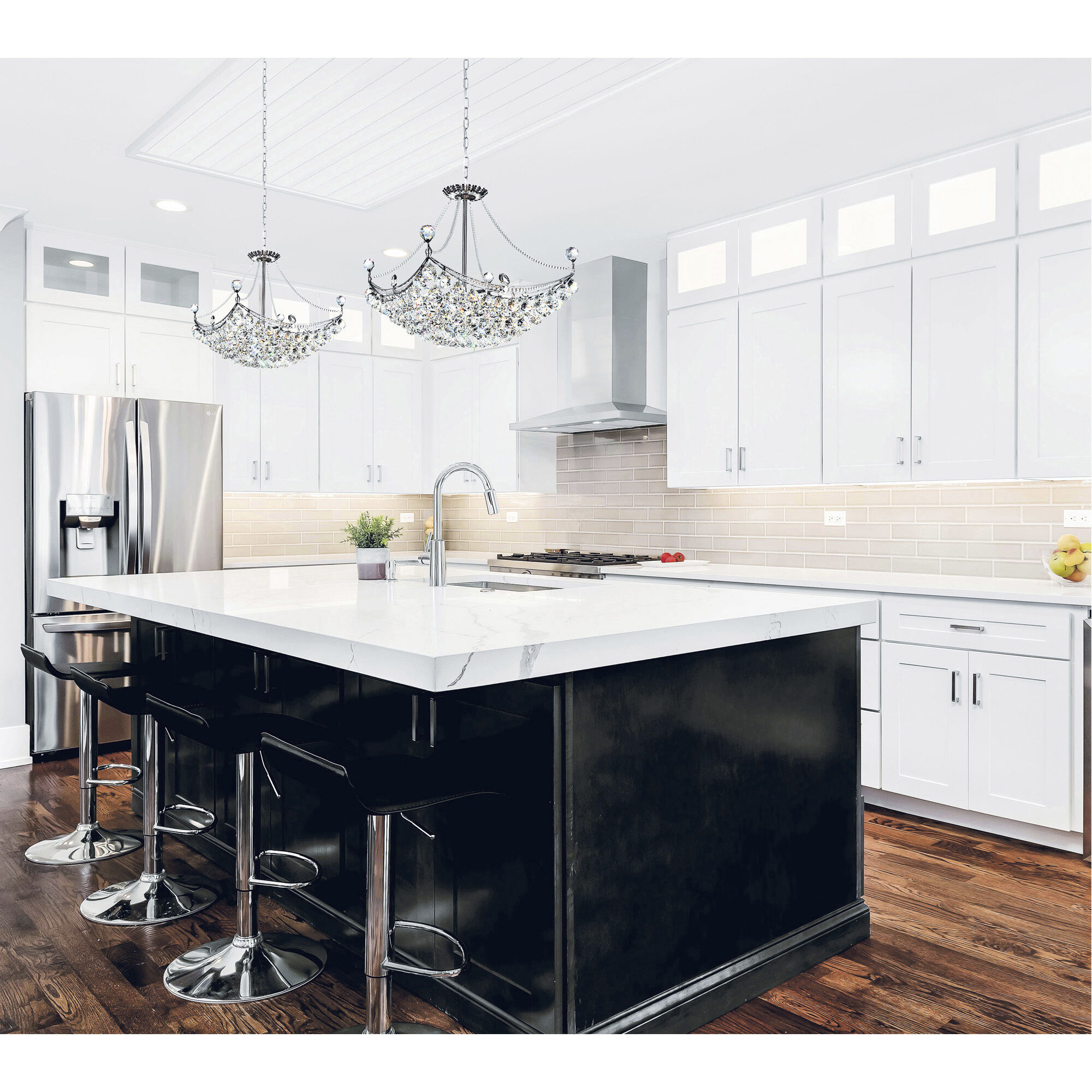 Jasmine 8 Light 20 inch Chrome Down Chandelier Ceiling Light