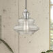 Everett 1 Light 9 inch Brushed Nickel with Chrome Finish Accents Pendant Ceiling Light