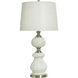 Resin 33.5 inch 60 watt Weathered White and Antique White Gold and Grey Table Lamp Portable Light