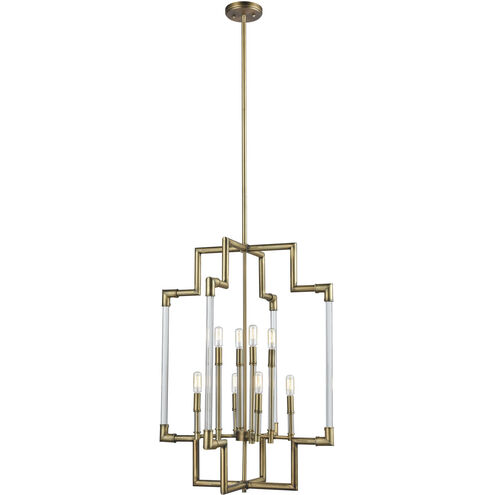 Brandon 8 Light 24 inch Classic Brass with Clear Pendant Ceiling Light