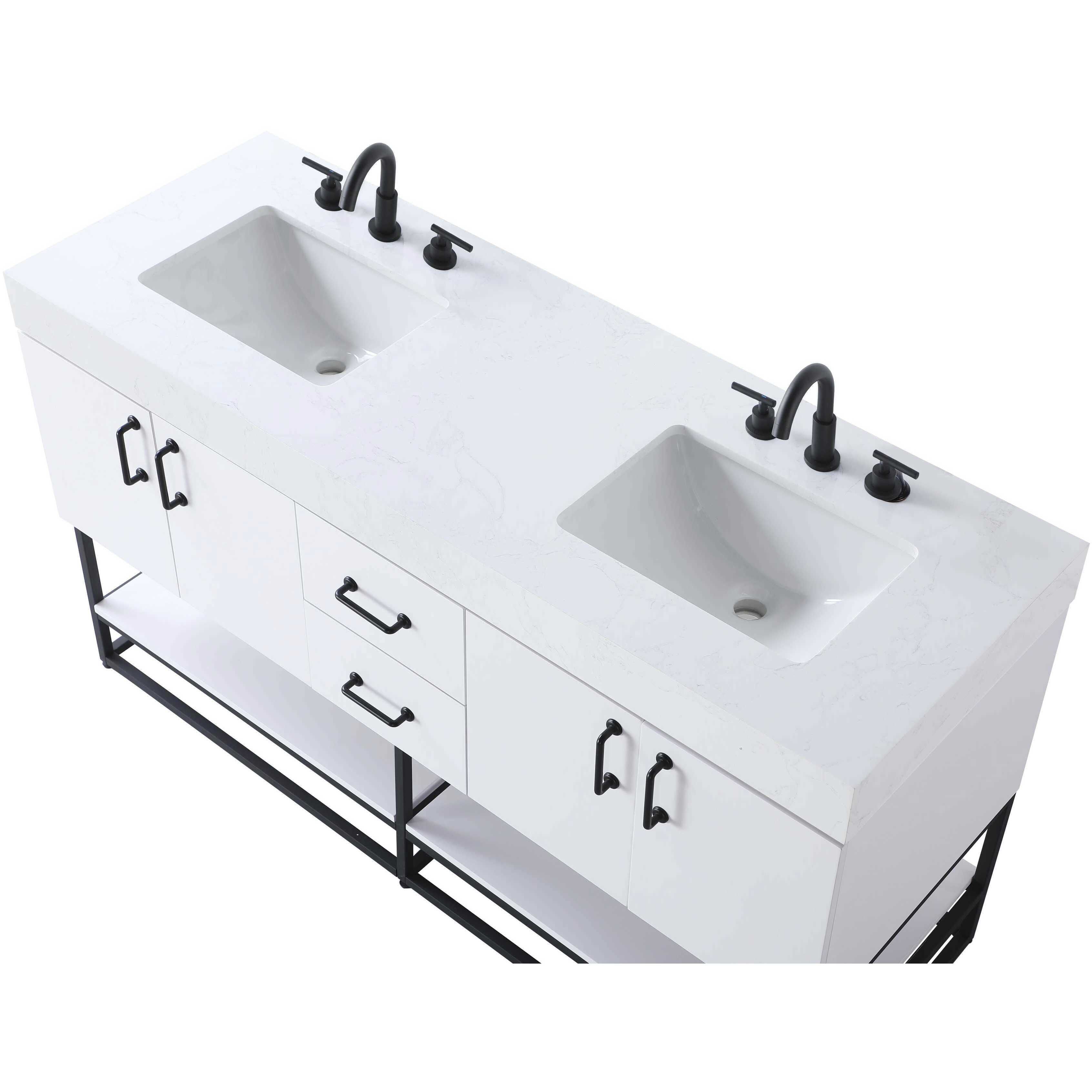 Caroline 60 X 34 inch White Bathroom Vanity Cabinet