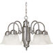 David 5 Light 21 inch Matte Nickel Chandelier Ceiling Light