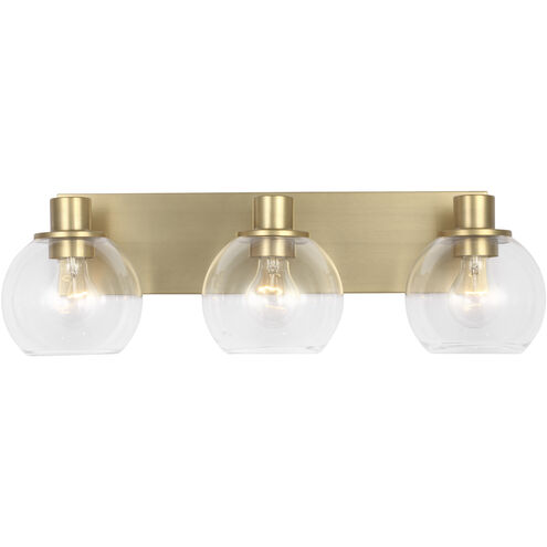Rito 3 Light 23.13 inch Satin Brass Bath Light Wall Light, Large