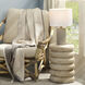 Roman 17.5 inch 60.00 watt Grey Leather Table Lamp Portable Light