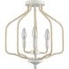 Breezeway 3 Light 15.75 inch White Coral and Natural Semi Flush Mount Ceiling Light