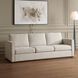 Lorien Dark Walnut and Cream Boucle and Oatmeal Sofa