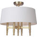 Ella 4 Light 18 inch Satin Brass Semi Flush Ceiling Light